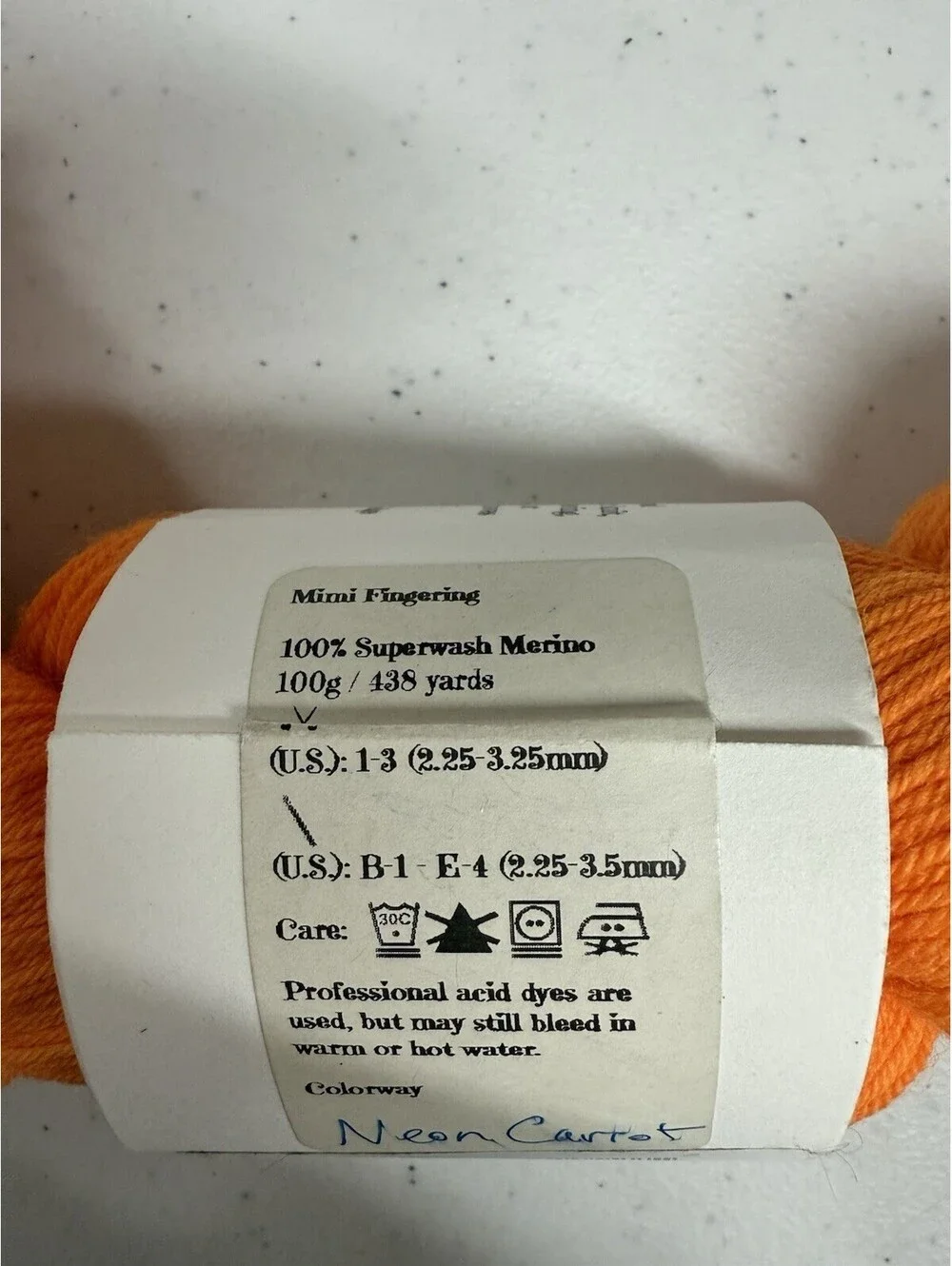 Haute Bohemian Fibers ‘Mimi Fingering’ Color Neon Carrot & Bahia 2 Skein Lot